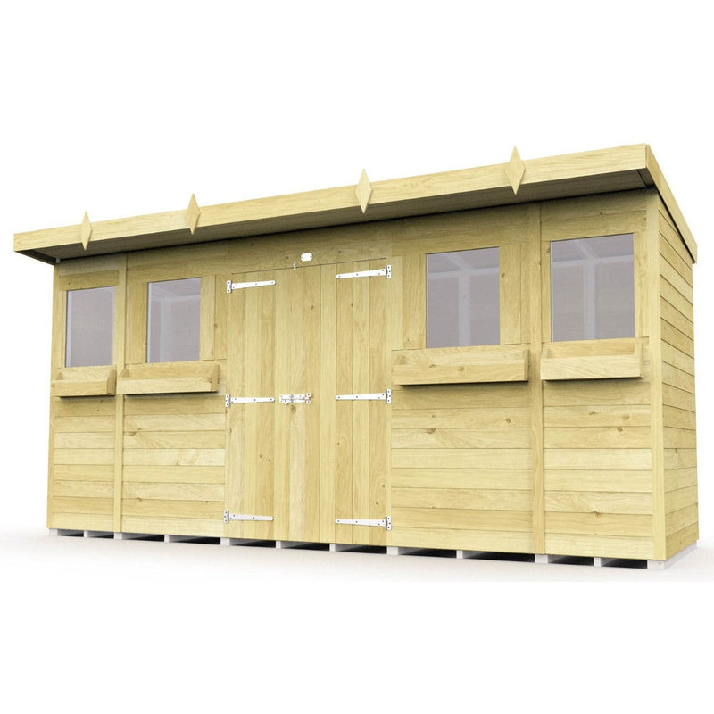 Total Sheds (14x4) Pressure Treated Pent Summer Shed