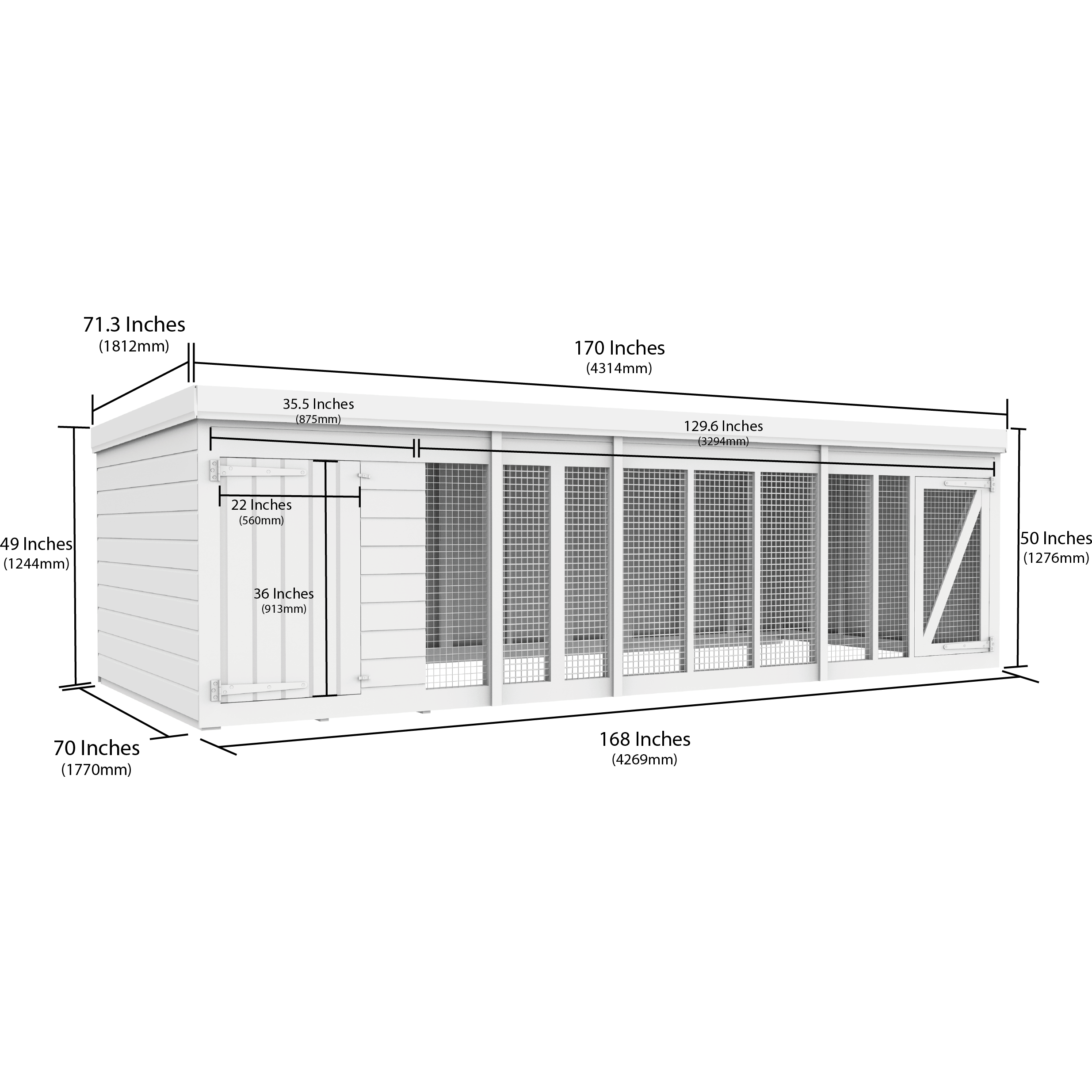 Total Sheds (14x6) Pressure Treated Dog Kennel and Run