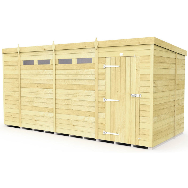 Total Sheds (14x6) Pressure Treated Pent Security Shed