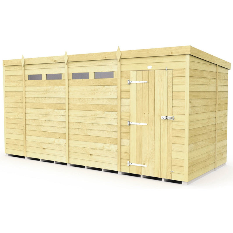 Total Sheds (14x7) Pressure Treated Pent Security Shed