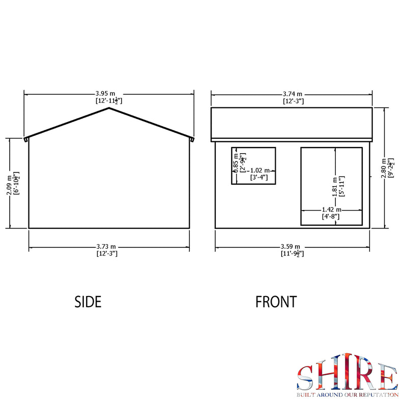 Shire Mammoth Loglap Premium Shed Range Double Door (12x12) MAMM1212DLL-1AA 5060490133362 - Outside Store