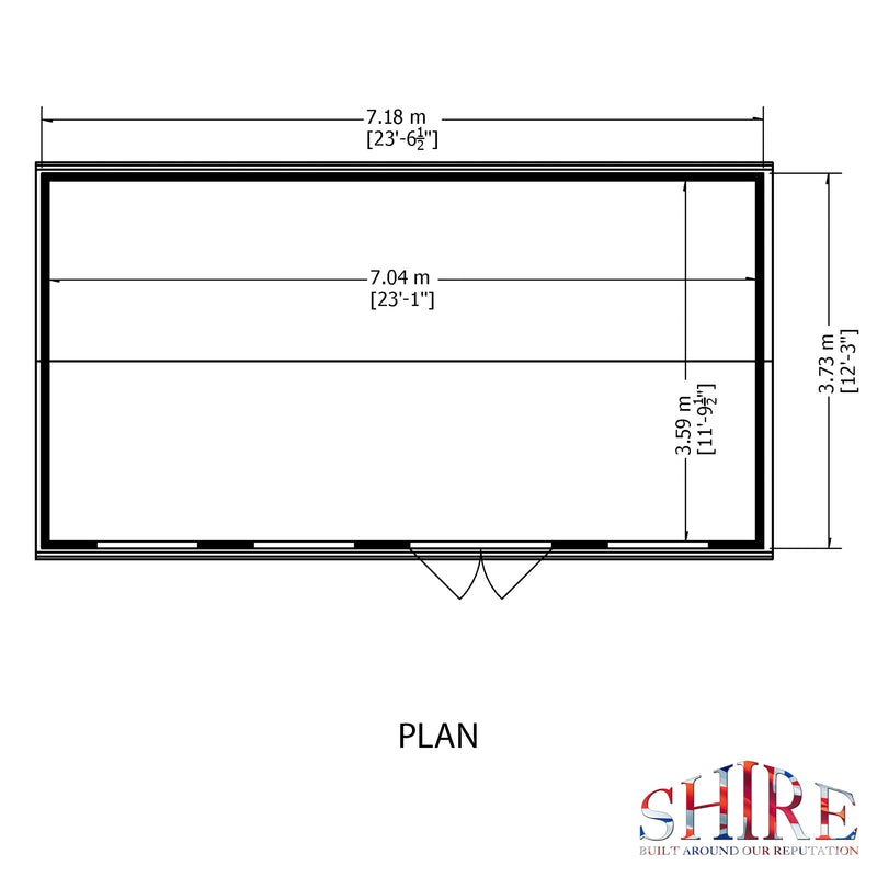 Shire Mammoth Loglap Premium Shed Range Double Door (12x24) MAMM1224DLL-1AA 5060490133386 - Outside Store