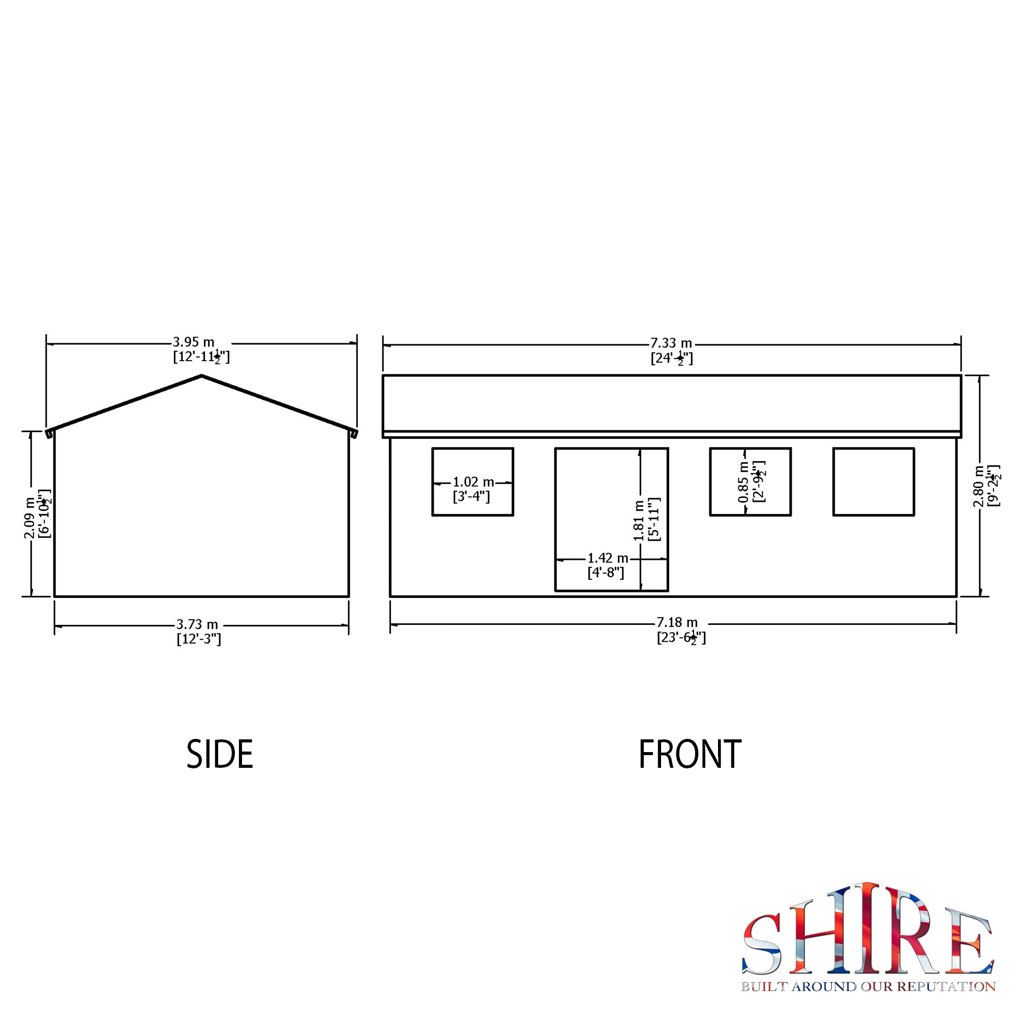 Shire Mammoth Loglap Premium Shed Range Double Door (12x24) MAMM1224DLL-1AA 5060490133386 - Outside Store