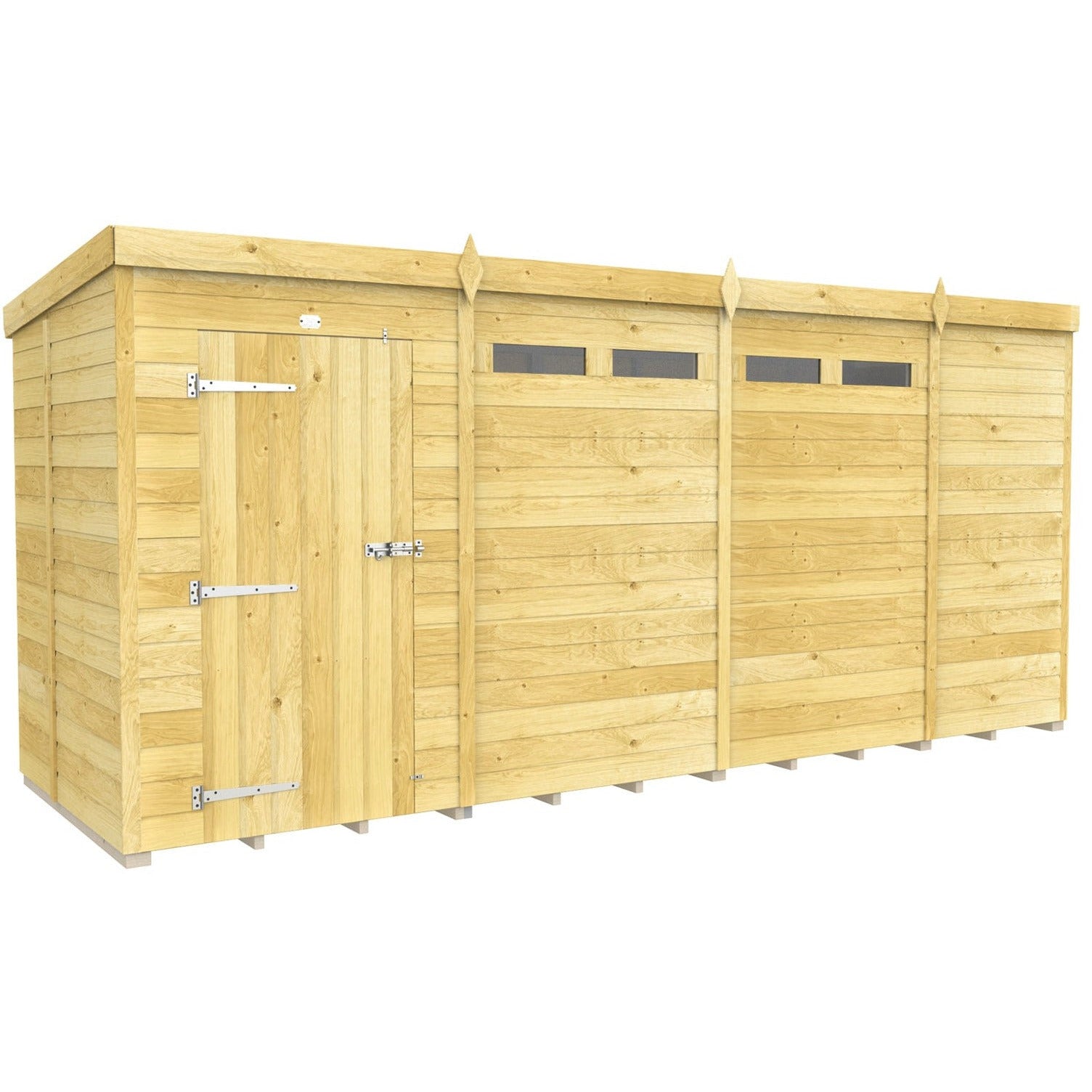 Total Sheds (15x5) Pressure Treated Pent Security Shed