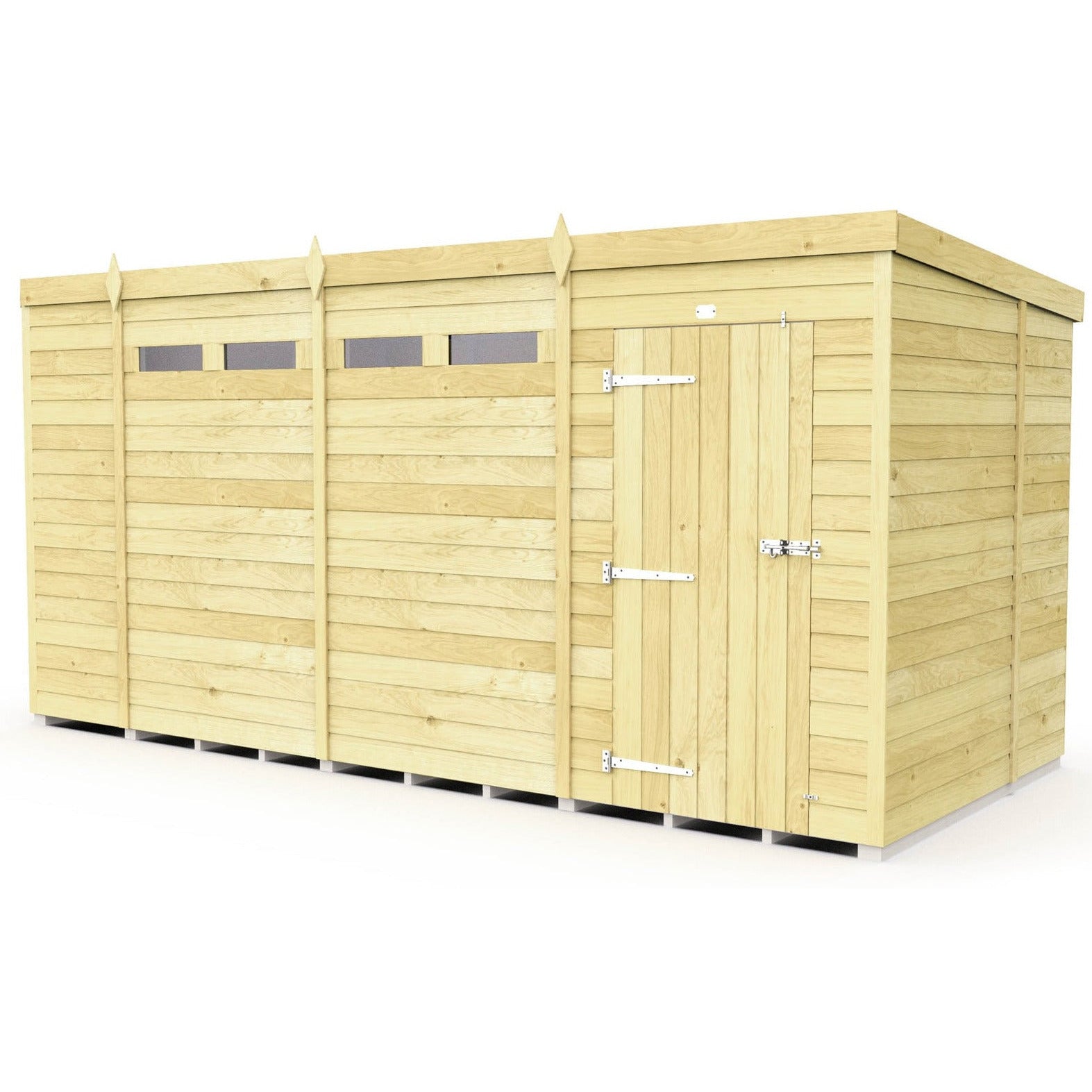 Total Sheds (15x6) Pressure Treated Pent Security Shed