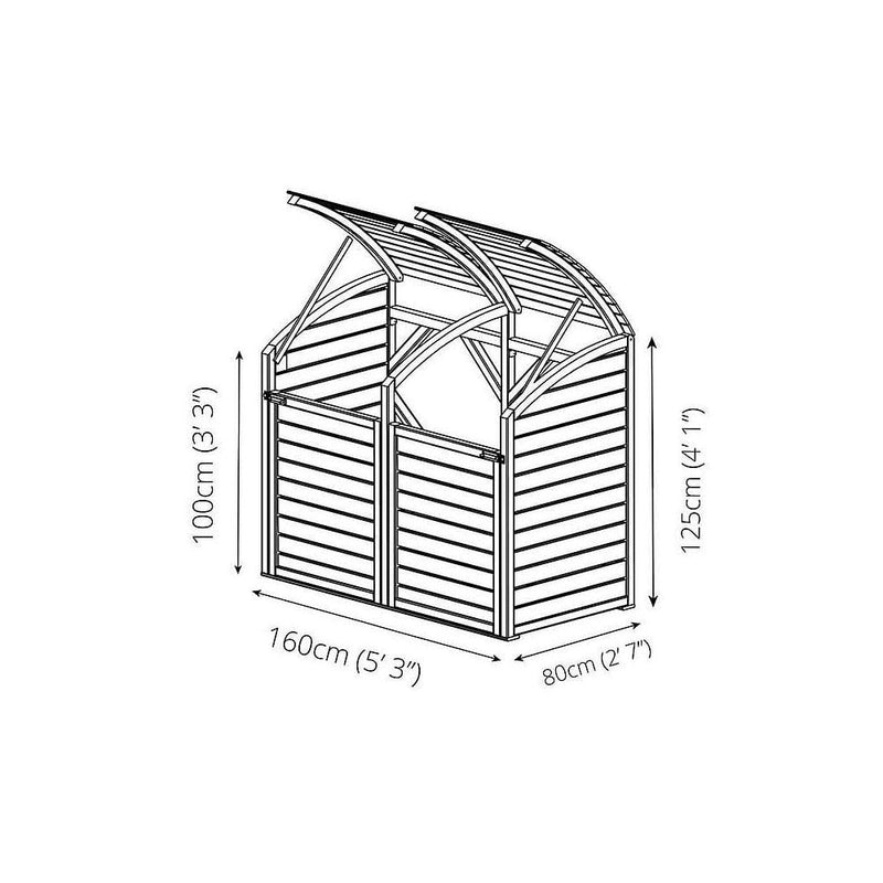 Mercia Pressure Treated Double Bin Store (ESDXL21PT025 - EAN 5029442093062)