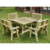 Churnet Valley Ergo 8 Seater Square Set with 4 Benches ET109 9145341341731