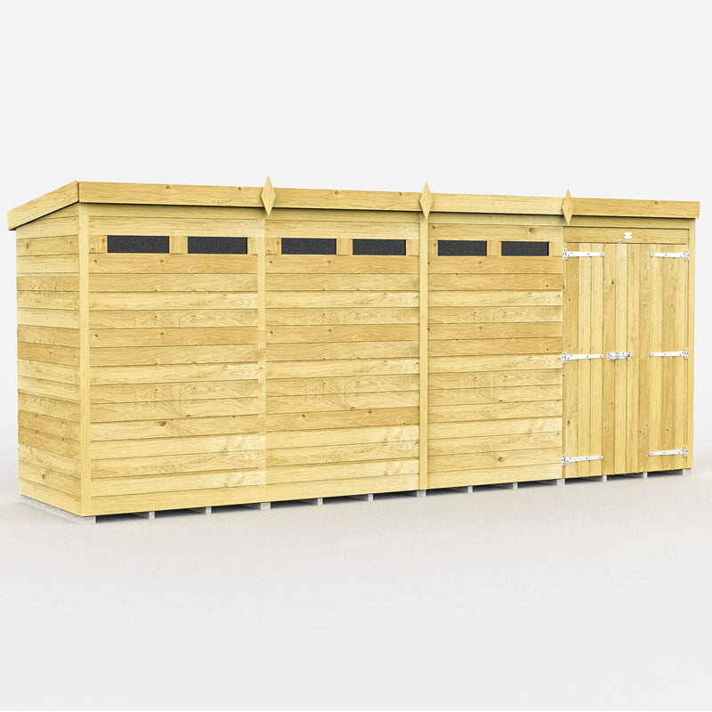 Total Sheds (16x4) Pressure Treated Pent Security Shed