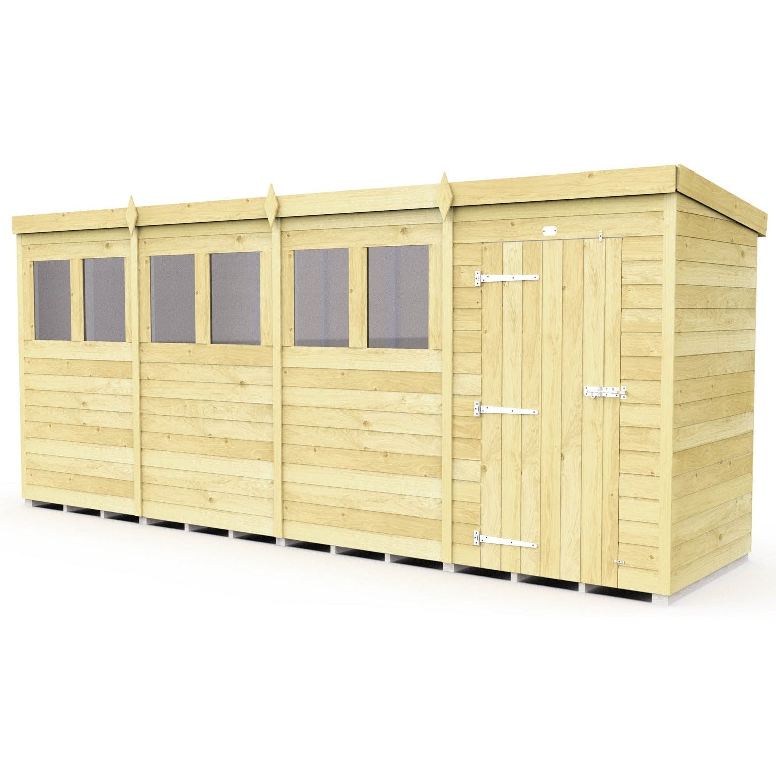 Total Sheds (16x4) Pressure Treated Pent Shed