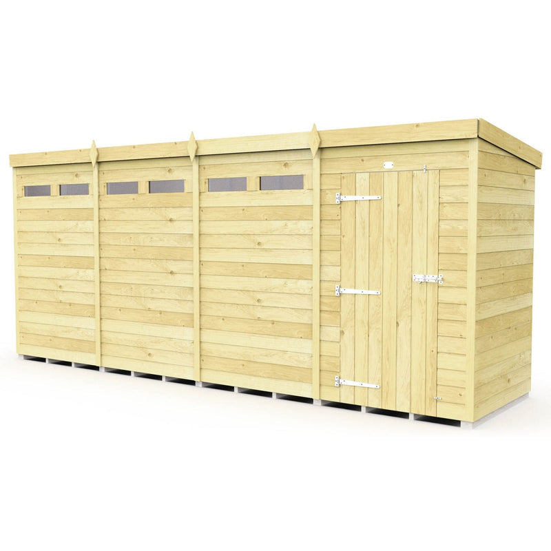 Total Sheds (16x4) Pressure Treated Pent Security Shed