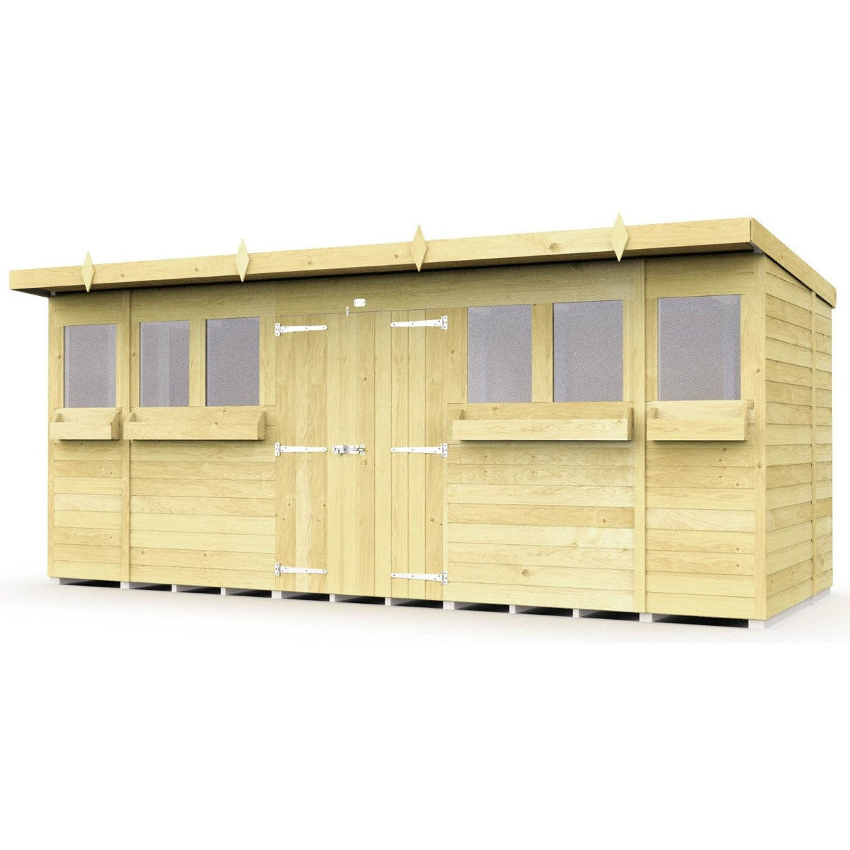 Total Sheds (16x5) Pressure Treated Pent Summer Shed