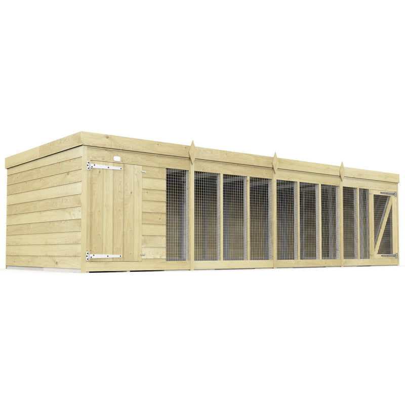 Total Sheds (16x6) Pressure Treated Dog Kennel and Run