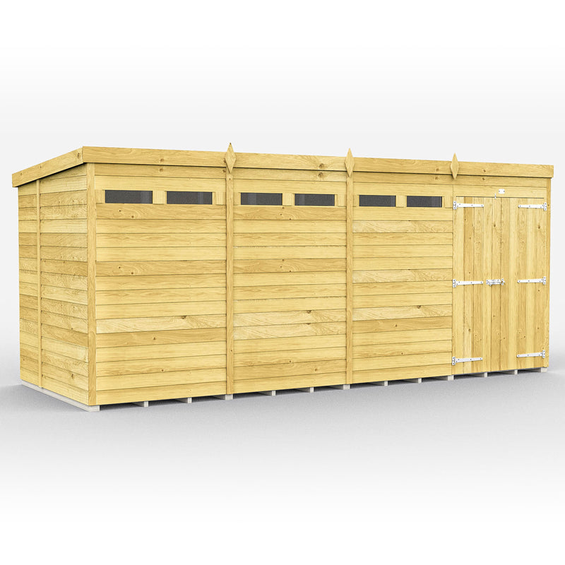 Total Sheds (16x6) Pressure Treated Pent Security Shed