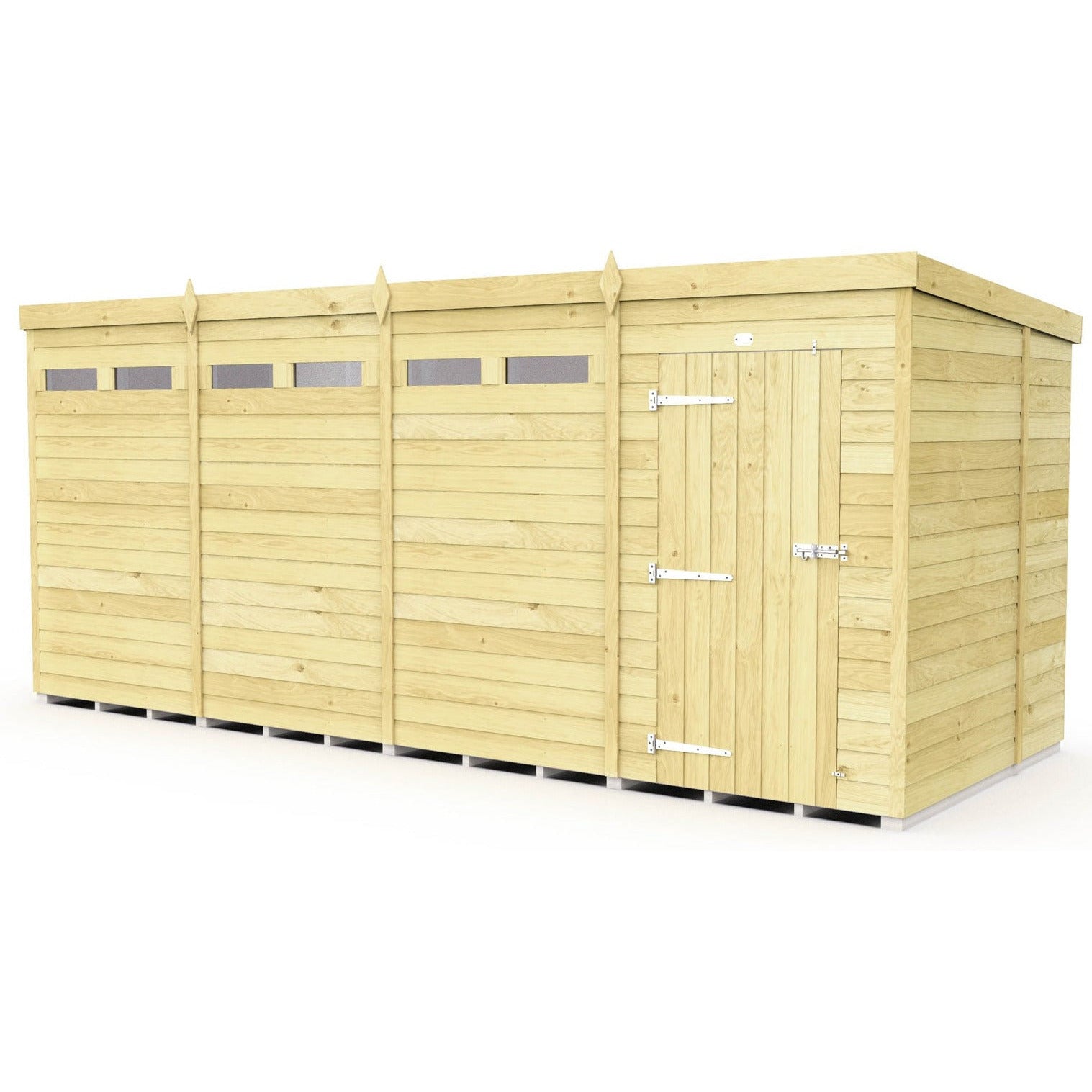 Total Sheds (16x6) Pressure Treated Pent Security Shed