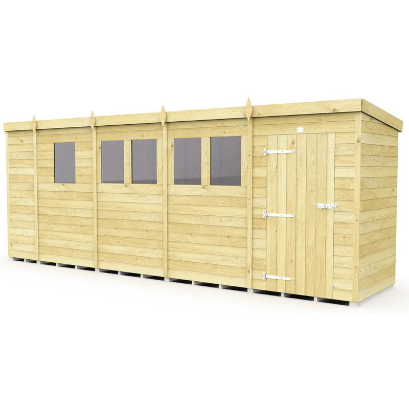 Total Sheds (17x4) Pressure Treated Pent Shed