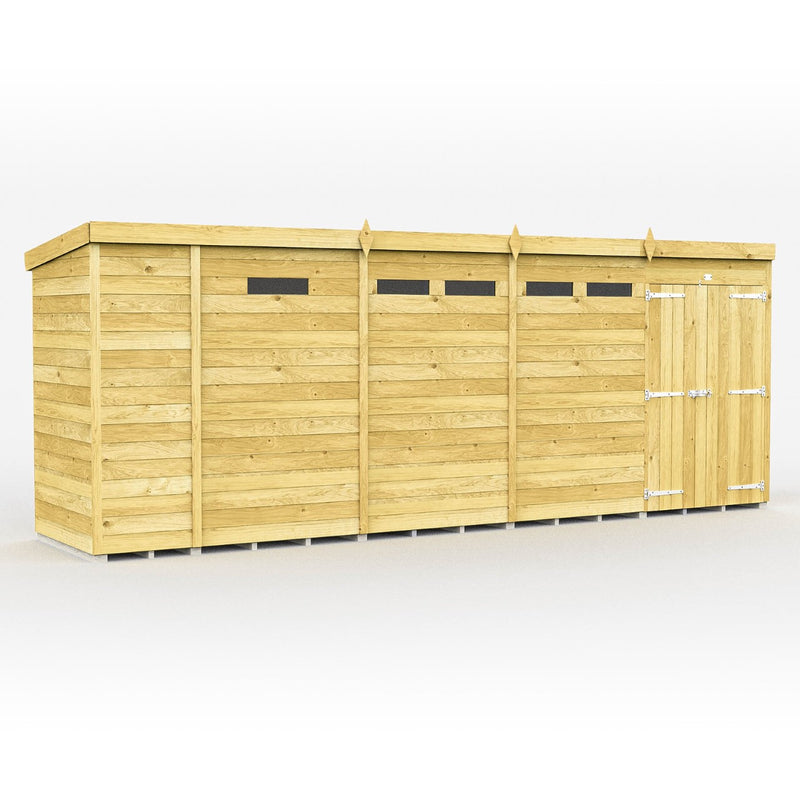 Total Sheds (17x4) Pressure Treated Pent Security Shed