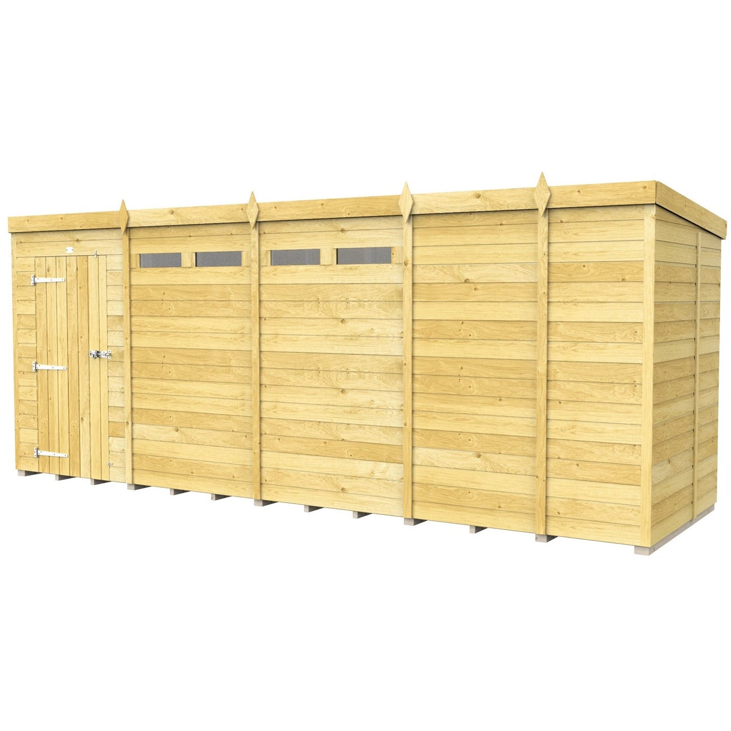 Total Sheds (17x5) Pressure Treated Pent Security Shed