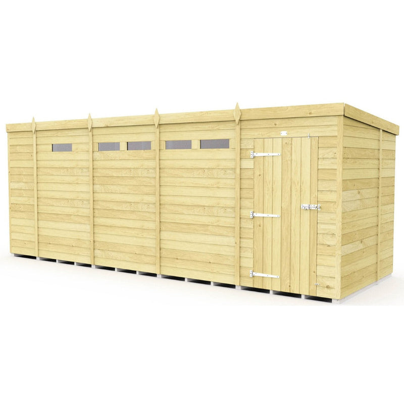 Total Sheds (17x7) Pressure Treated Pent Security Shed