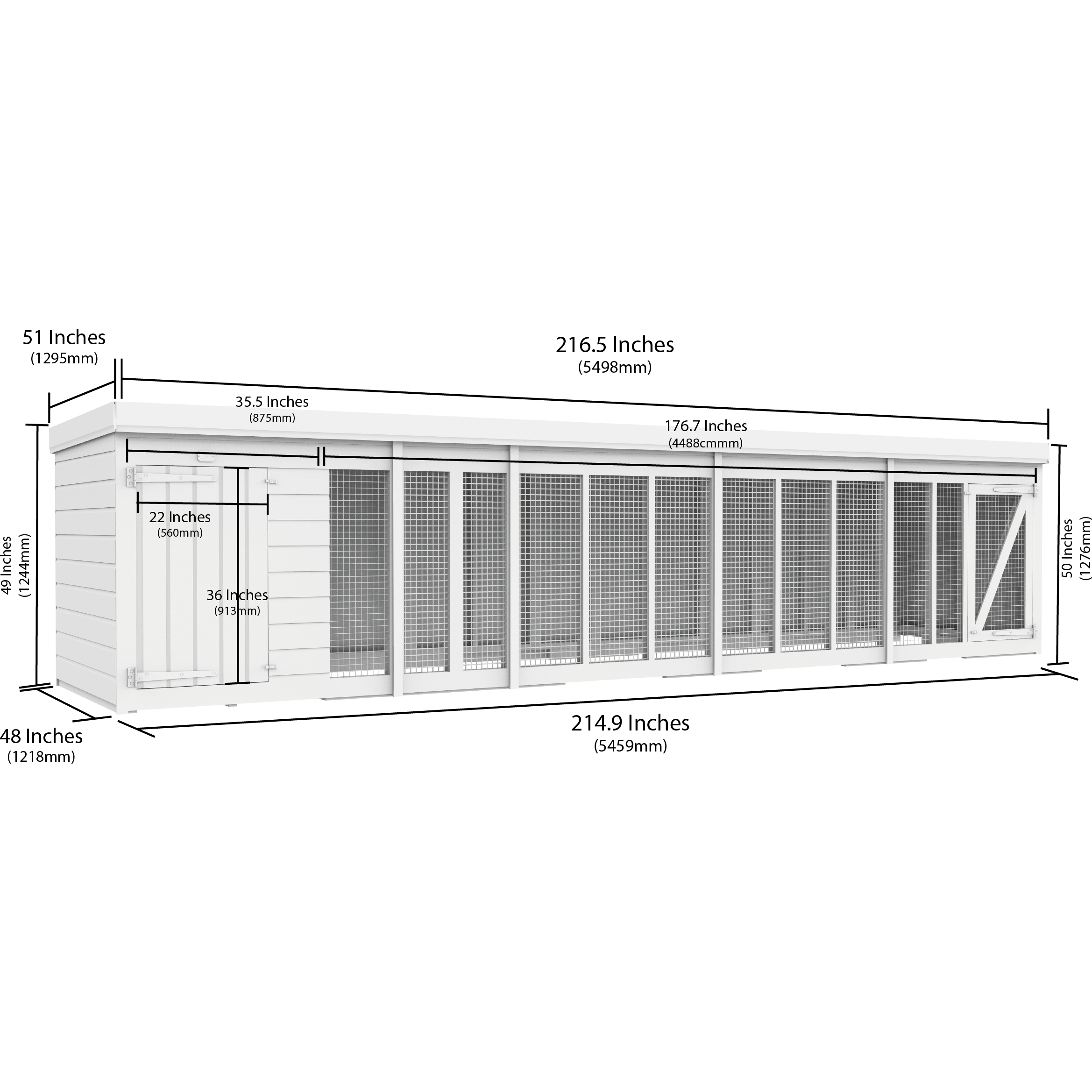 Total Sheds (18x4) Pressure Treated Dog Kennel and Run