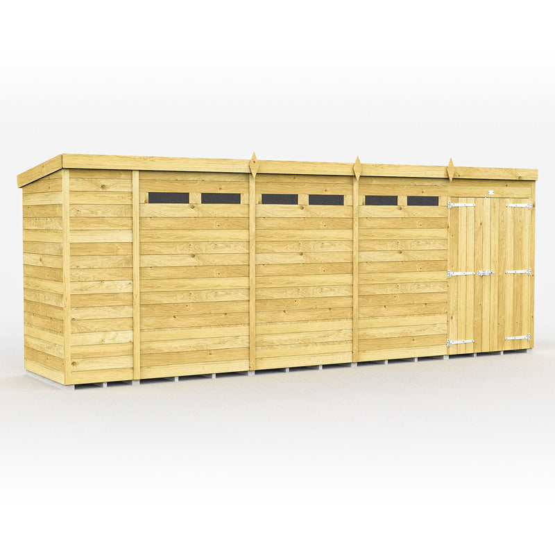 Total Sheds (18x4) Pressure Treated Pent Security Shed