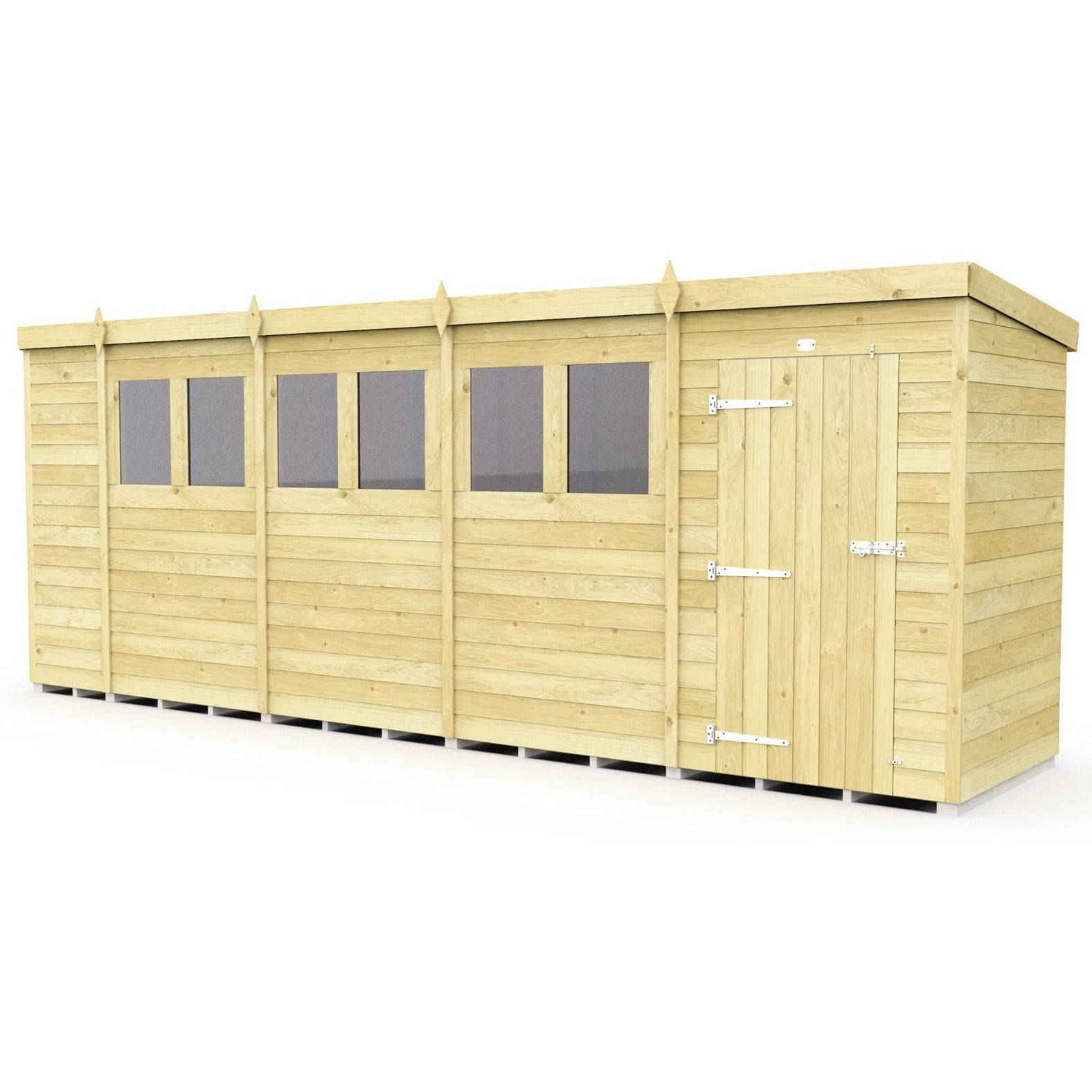 Total Sheds (18x4) Pressure Treated Pent Shed