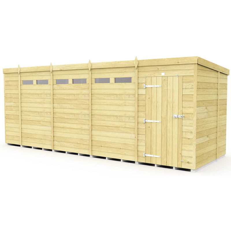 Total Sheds (18x7) Pressure Treated Pent Security Shed