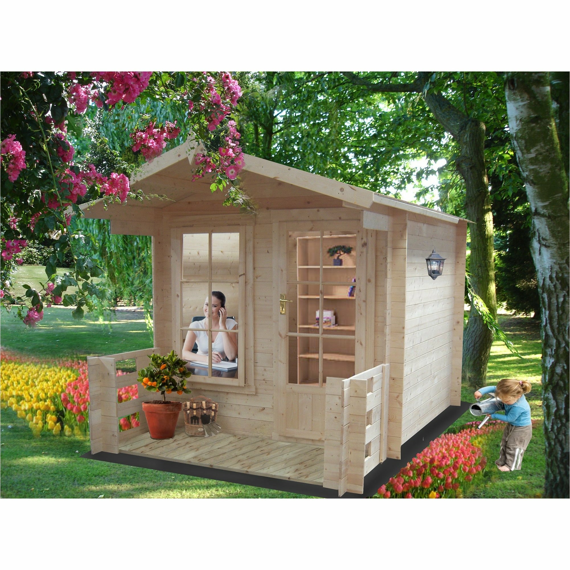 Shire Maulden With Veranda 19mm Log Cabin (7x7) MAUV0707L19-1AA  5060437984453 - Outside Store