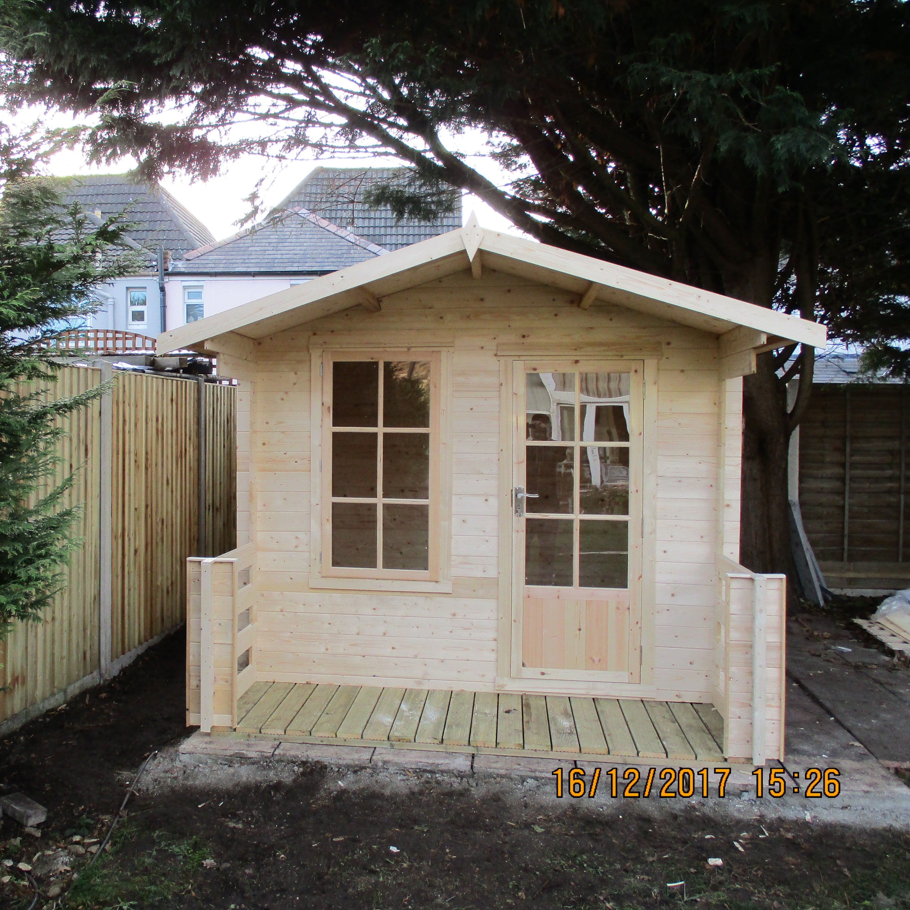 Shire Maulden 19mm Log Cabin With Veranda (8x8) MAUV0808L19-1AA 5060437984460 - Outside Store