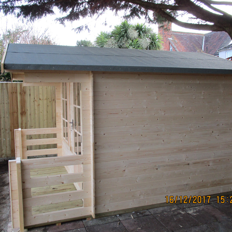 Shire Maulden 19mm Log Cabin With Veranda (8x8) MAUV0808L19-1AA 5060437984460 - Outside Store