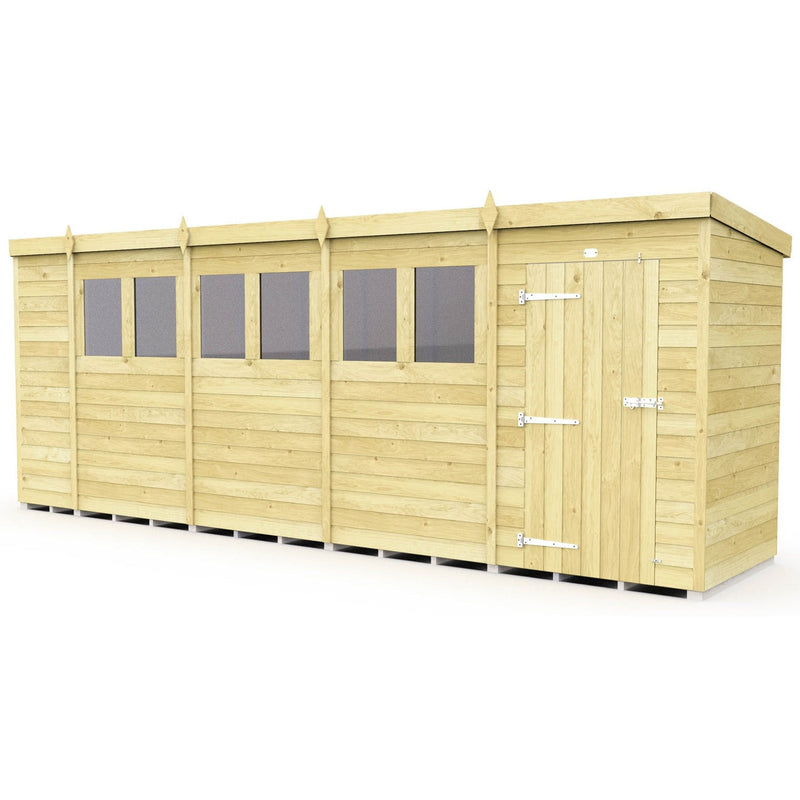 Total Sheds (19x4) Pressure Treated Pent Shed