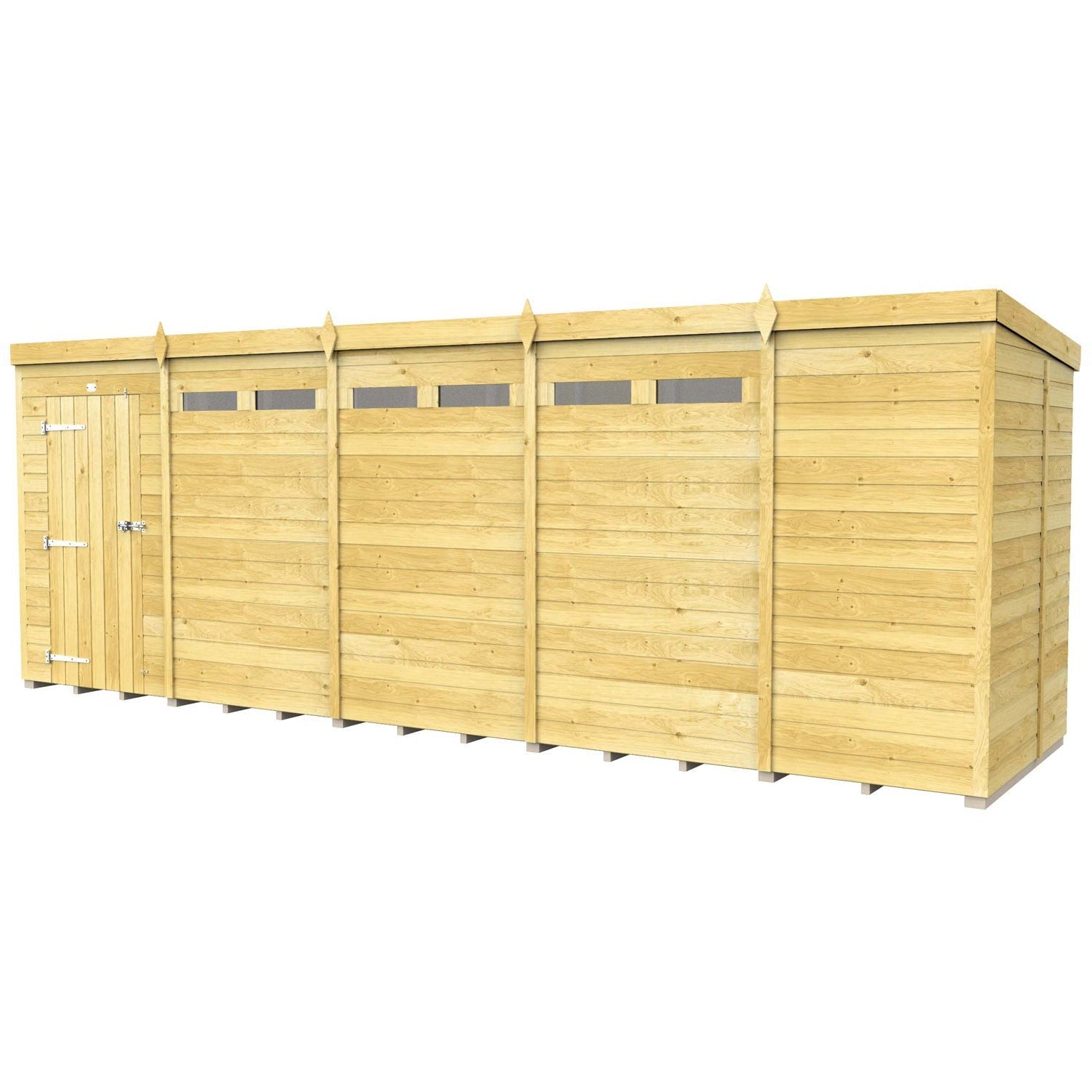 Total Sheds (19x5) Pressure Treated Pent Security Shed