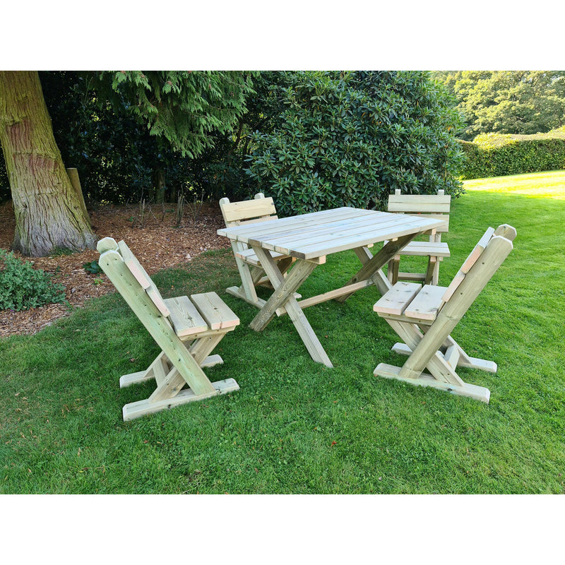 Churnet Valley Ashcombe Table Set 4  Seater  (4 Chairs) AT102 7435353659095