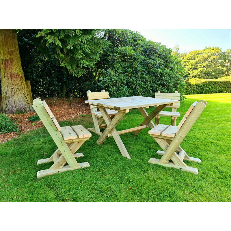 Churnet Valley Ashcombe Table Set 4  Seater  (4 Chairs) AT102 7435353659095