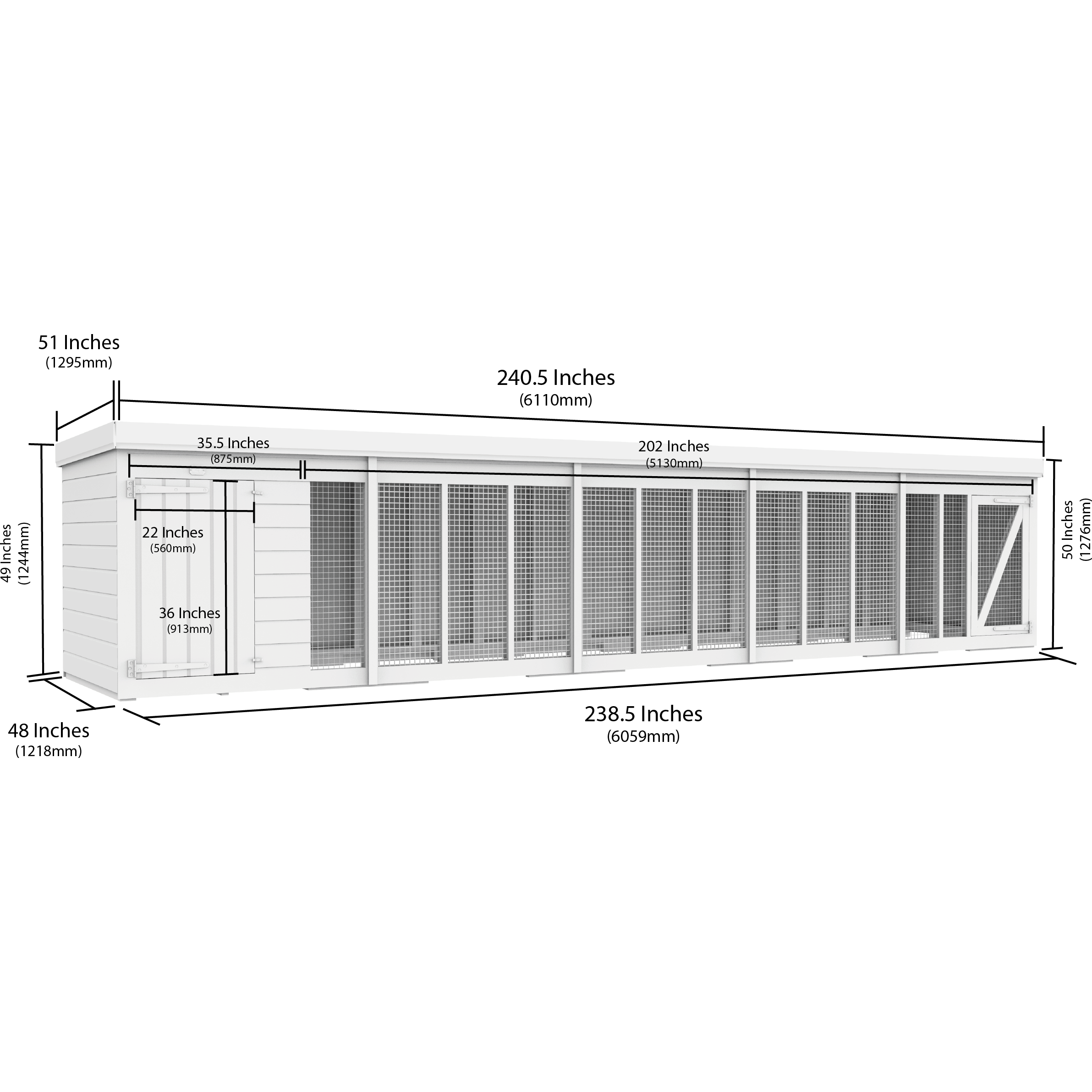 Total Sheds (20x4) Pressure Treated Dog Kennel and Run