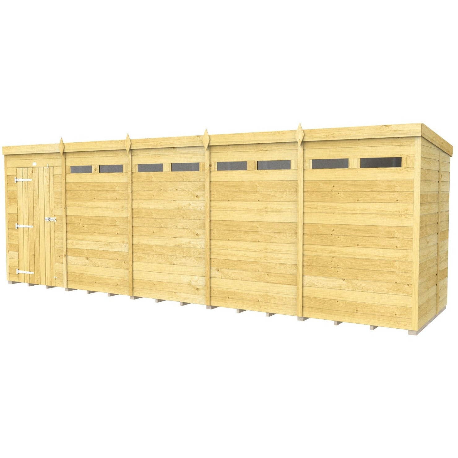 Total Sheds (20x5) Pressure Treated Pent Security Shed