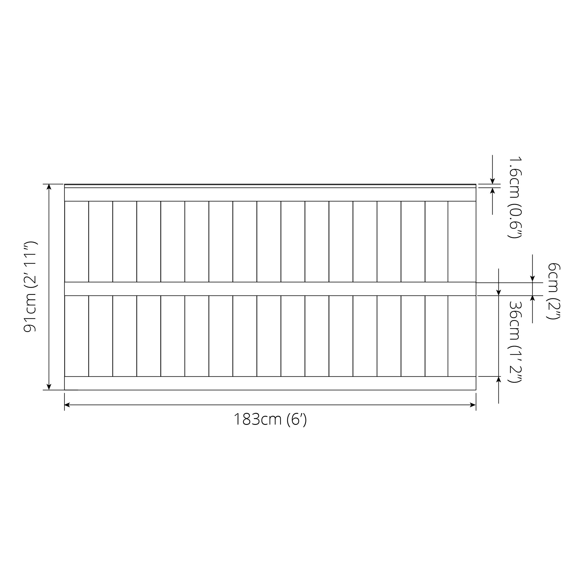 Mercia Feather Edge - Pressure Treated Fence Panel (3 Foot / 915mm) (SI-008-033-0005 - EAN 5029442087405)