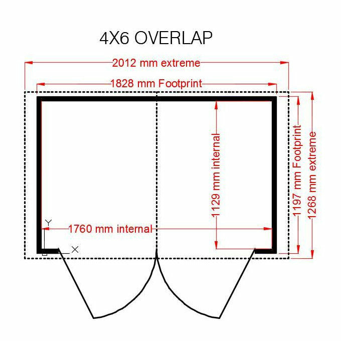 Shire Pressure Treated Overlap Shed Double Door (4x6) OVED0406POL-1AA 5060490130163 - Outside Store