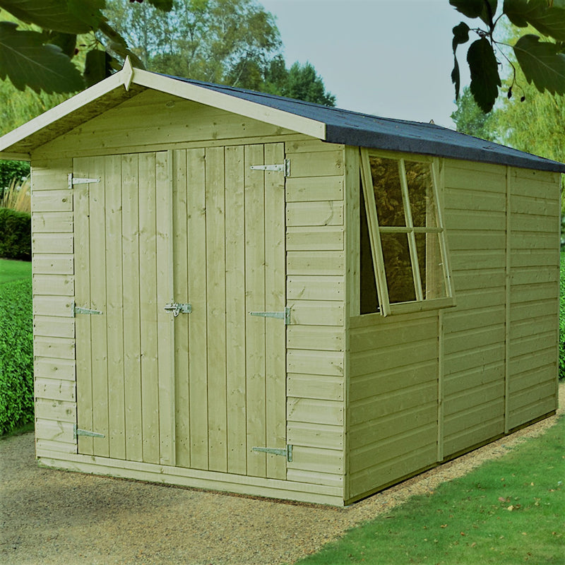 Shire Guernsey Pressure Treated Shiplap Range Shed Double Door (10x7) GUER0710PSL-1AA 5060490130217 - Outside Store