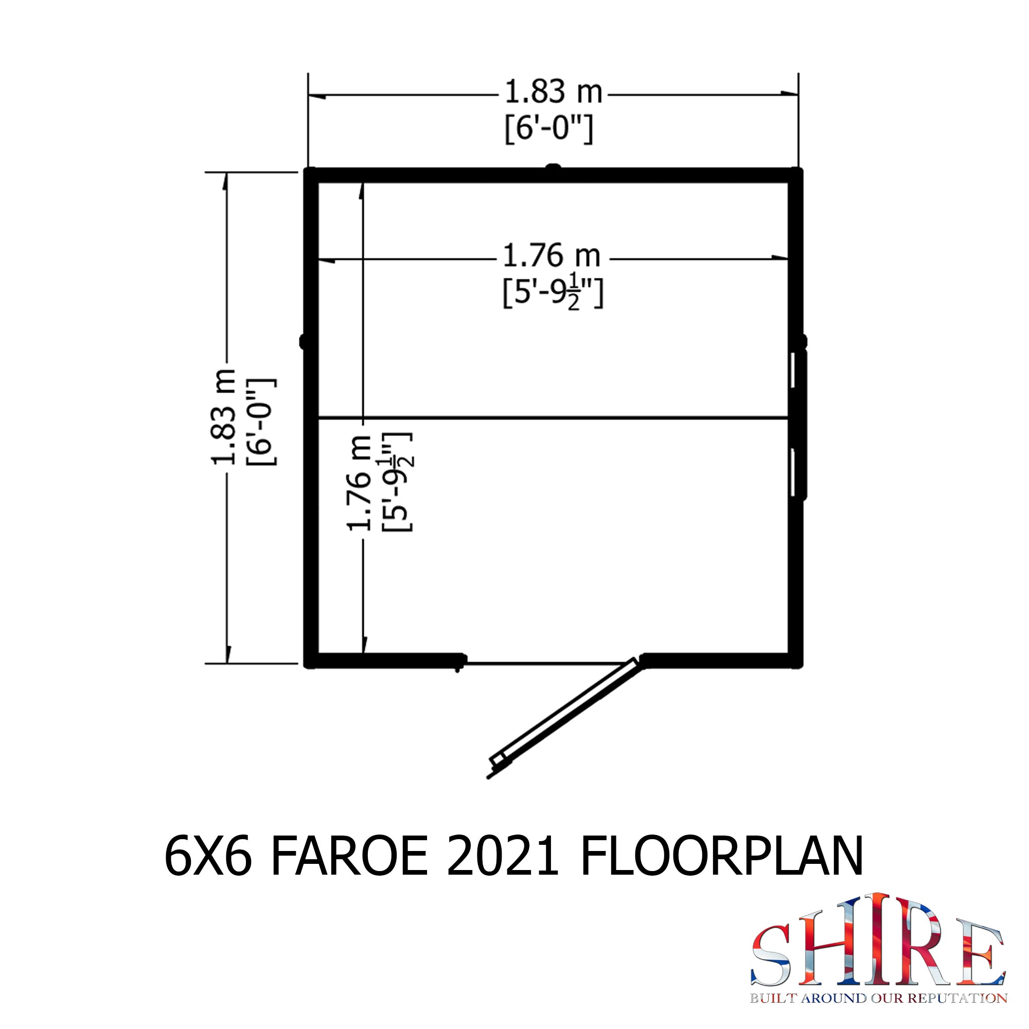 Shire Faroe Shed Single Door (6x6) FARO0606DSL-1AA 5060437981735 - Outside Store