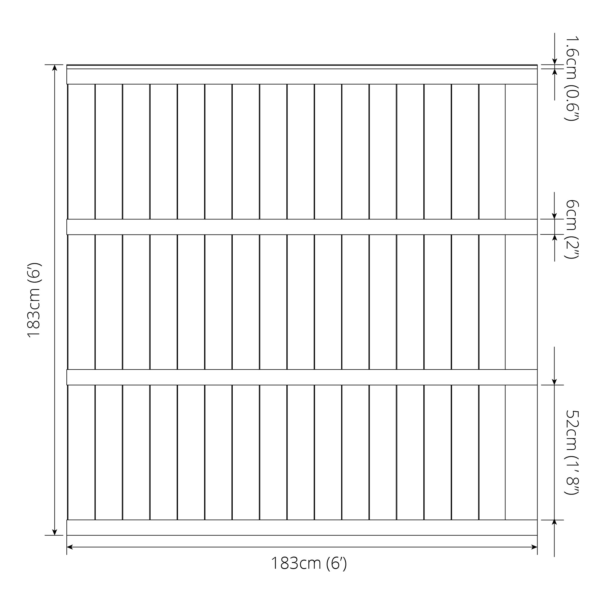 Mercia Feather Edge - Pressure Treated Fence Panel (6 Foot / 1829mm) (SI-008-036-0008 - EAN 5029442076188)