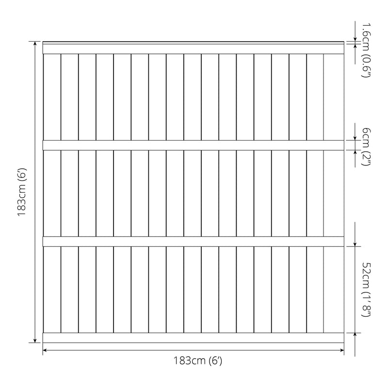 Mercia Feather Edge - Pressure Treated Fence Panel (6 Foot / 1829mm) (SI-008-036-0008 - EAN 5029442076188)