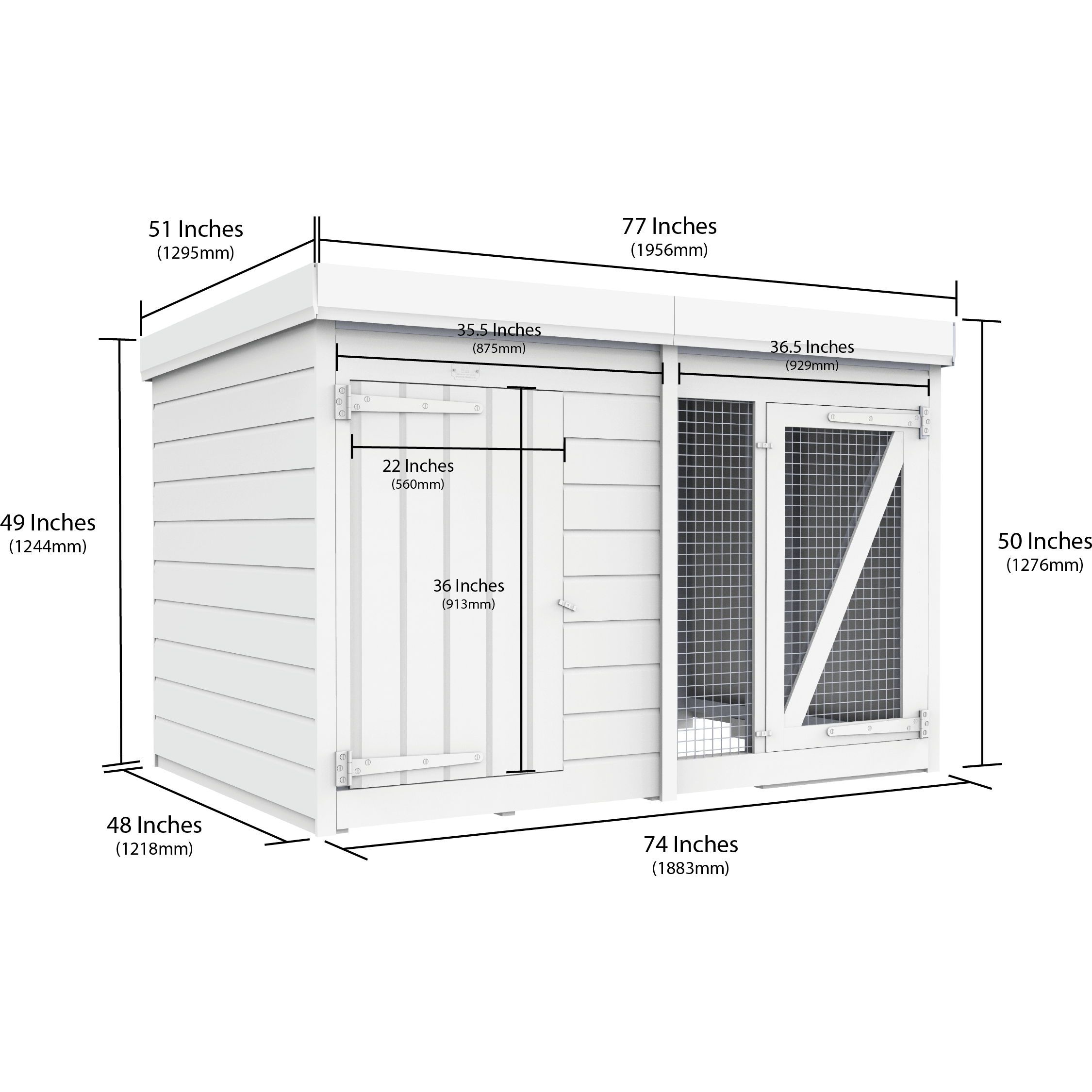 Total Sheds (6x4) Pressure Treated Dog Kennel and Run