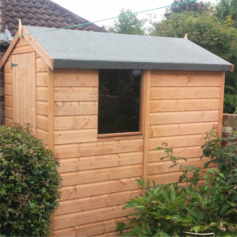 Shire Shetland Shiplap Apex Single Door (6m x 4m) Shed SHET0604DSL-1AA 5060437981698 - Outside Store