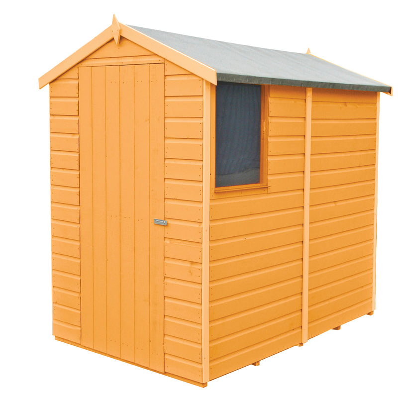 Shire Shetland Shiplap Apex Single Door (6m x 4m) Shed SHET0604DSL-1AA 5060437981698 - Outside Store