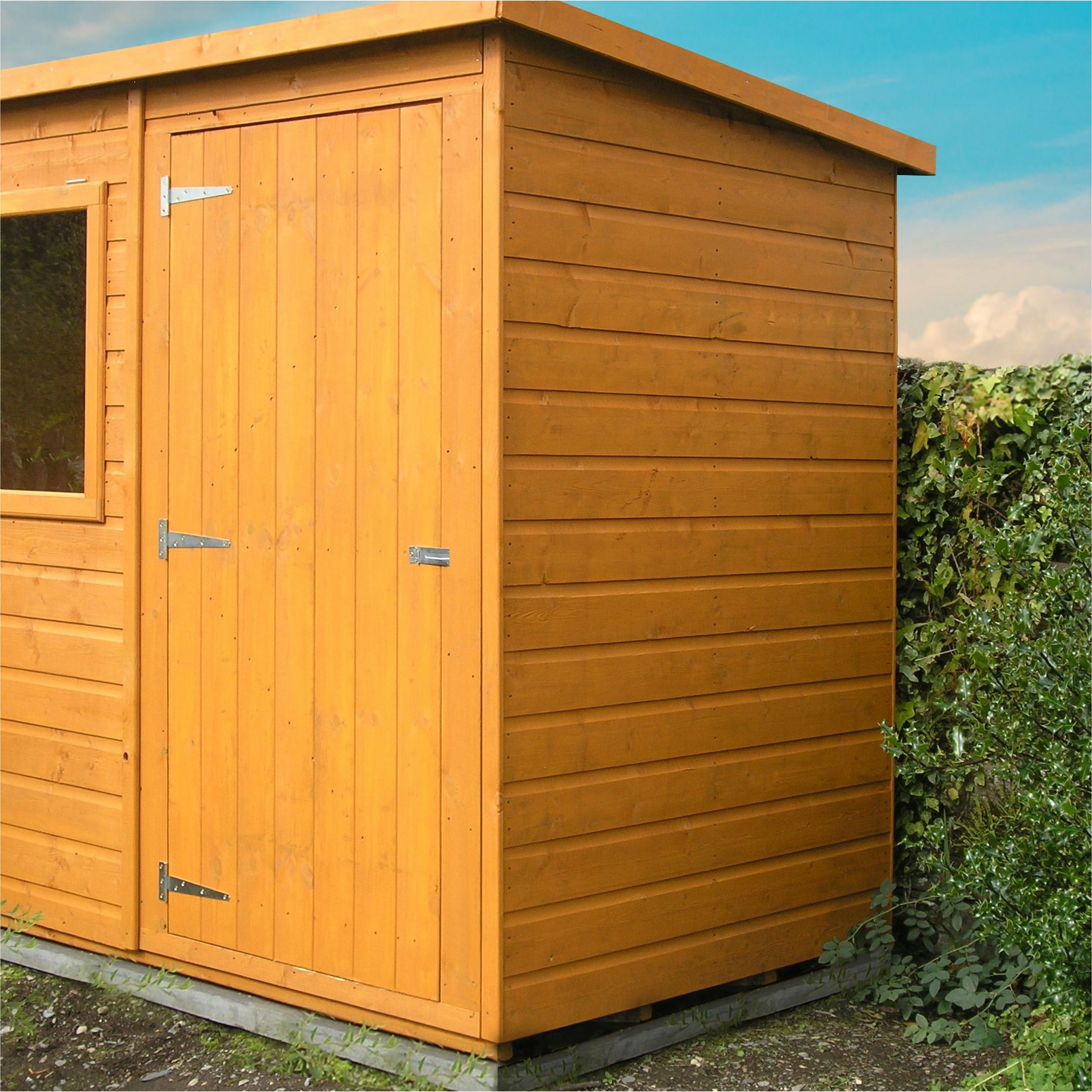 Shire Shiplap Pent Shed Single Door (6x4) PENT0604DSL-1AA 5060437981704 - Outside Store