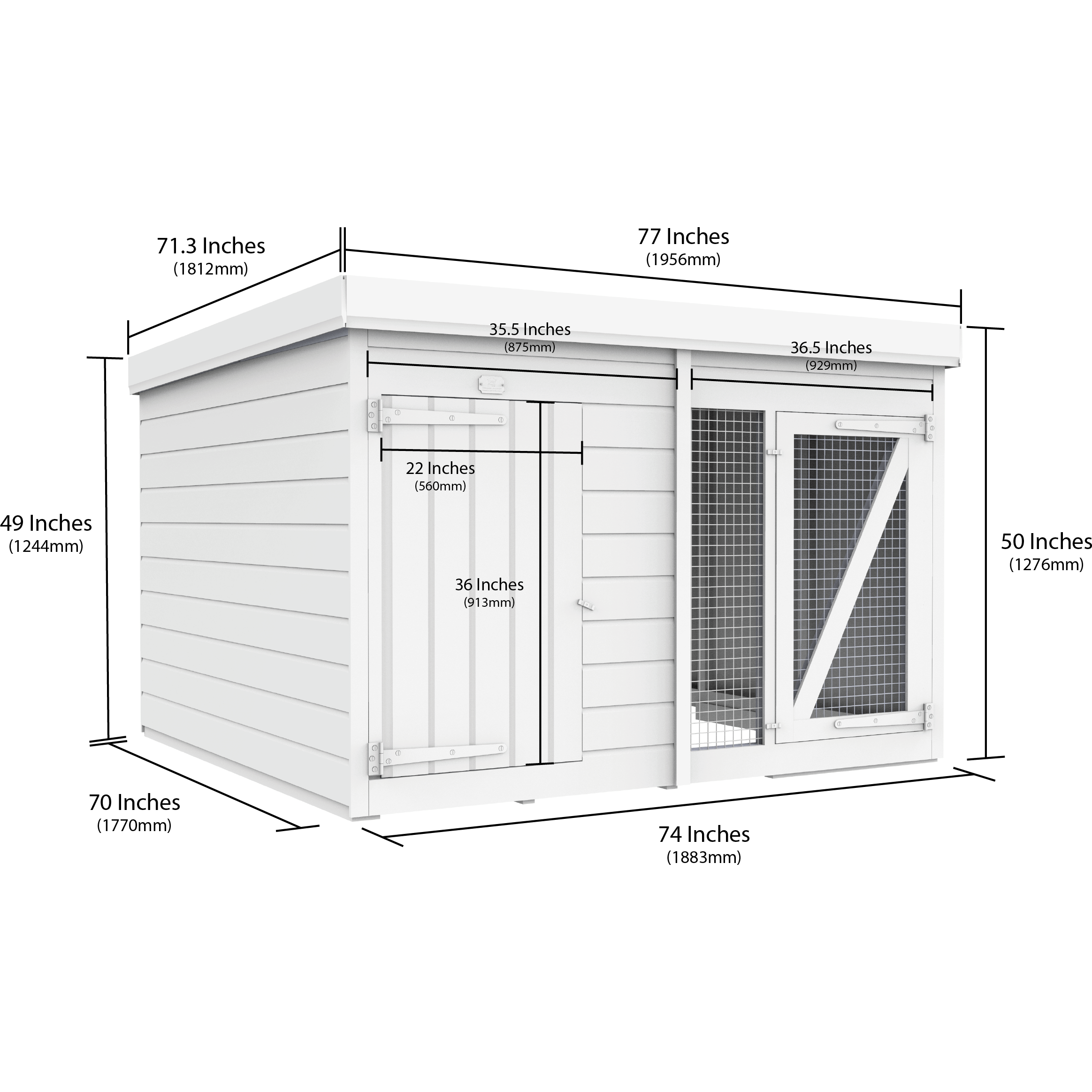 Total Sheds (6x6) Pressure Treated Dog Kennel and Run