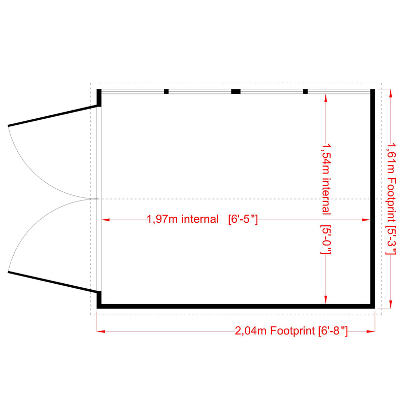 Shire Dip Treated Overlap Shed Double Door (7x5) OVED0705DOL-1AA 5060437981629 - Outside Store