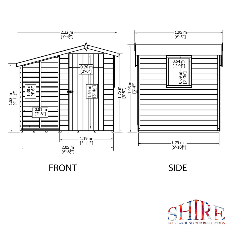 Shire Shed & Log Store (7x6) SHLO0706DSL-1AA 5060490131177 - Outside Store