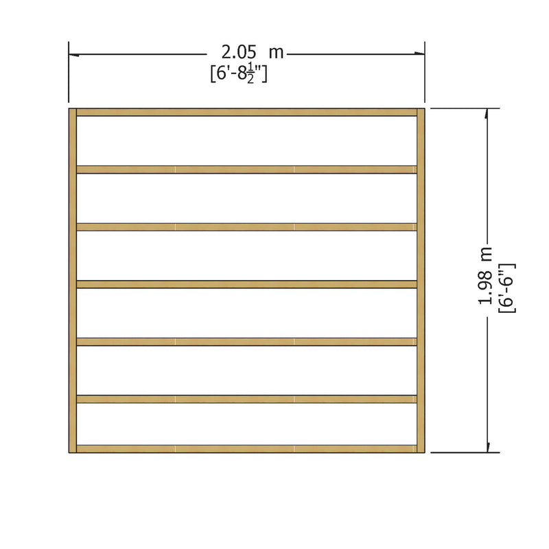 Shire Pressure Treated Overlap Shed Double Door (7x7) OVED0707POL-1AA 5060490130170 - Outside Store