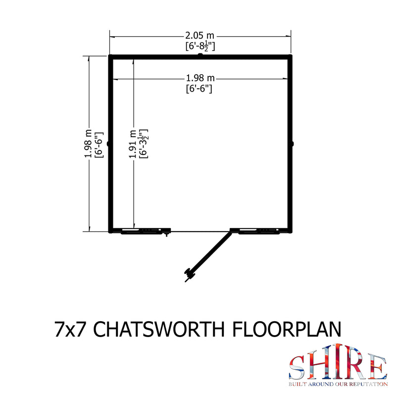 Shire Chatsworth Summerhouse (7x7) CHAT0707DSL-1AA 5060437981964